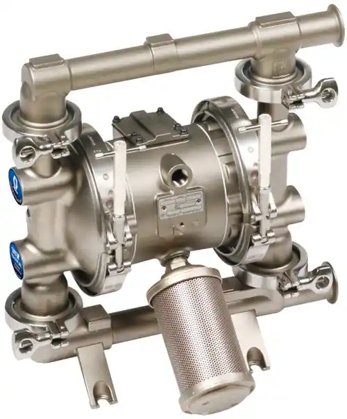 Graco 1040 FDA-Compliant 1 1/2 in. Double Diaphragm Sanitary Pumps w/ EPDM O-Rings, PTFE Balls, Overmolded PTFE Dia.