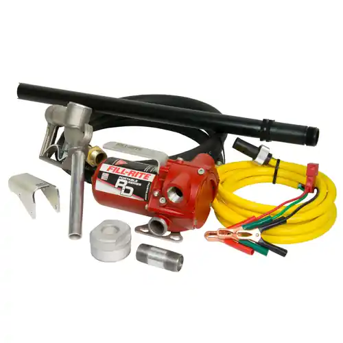 Fill-Rite RD Series 12V DC Portable Fuel Pump, 12 GPM , UL Listed - w/ Bung Mount Option, Hose & Nozzle