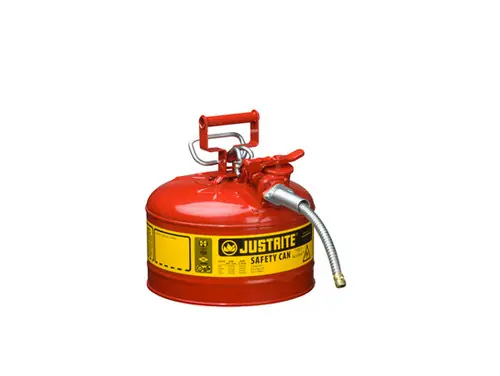 Justrite Type II AccuFlow 1 Gal Safety Gas Can w/ 5/8 in. Spout (Red)