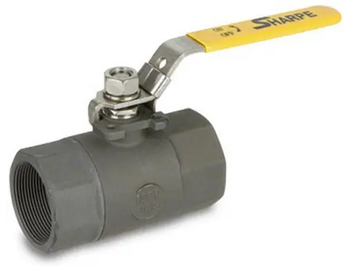 Sharpe Carbon Steel 2000 WOG Standard Port Locking 2-Piece Body Ball Valve - Threaded - 3/4 in.