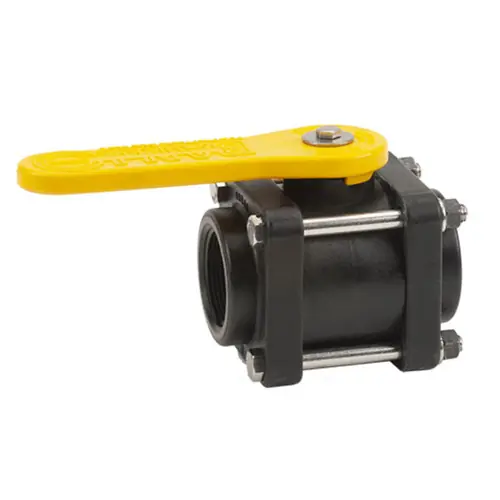 Banjo 1 1/2 in. Full Port Polypropylene 4-Bolt Ball Valve - 1-1/2 in. Opening Thru Ball