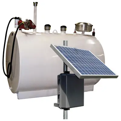 Double Wall 300 Gallon Skid Tank w/ 15 GPM Solar Powered Pump Package