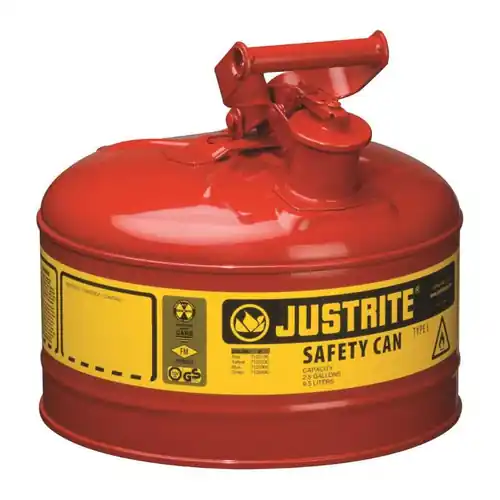 Justrite Type I 2.5 Gal Safety Gas Can (Red)