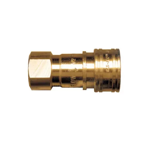 Gas-Flo 1/2 in. Brass Gas Interchange Quick Disconnect Valved Coupler - 120,000 BTU