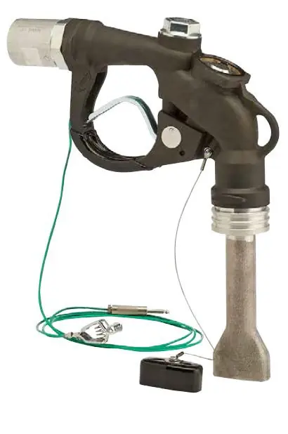 Husky Falcon 1 1/4 in. FNPT Manual Quick Disconnect Overwing Aircraft Fueling Nozzle w/ Duck Bill Spout