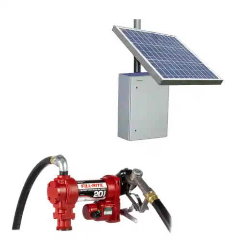Fill-Rite FR4210H 12V DC Transfer Pump Assembly With Tycon RemotePro Outdoor Solar Power System - 20 GPM