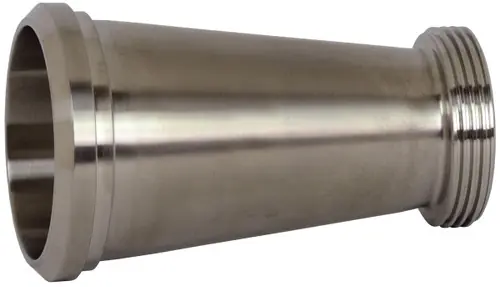 Dixon Sanitary B3115F Series Plain Bevel Seat x Threaded Bevel Seat Concentric Reducers