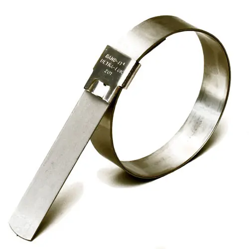 BAND-IT Ultra-Lok 3/4 in. W x 4 in. Dia. Preformed Stainless Steel Hose Clamps - 25 / Box