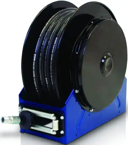 Graco XD 50 1 1/4 in. x 50 ft. Heavy Duty Spring Driven Fuel Hose Reels (Blue) - Reel with Hose