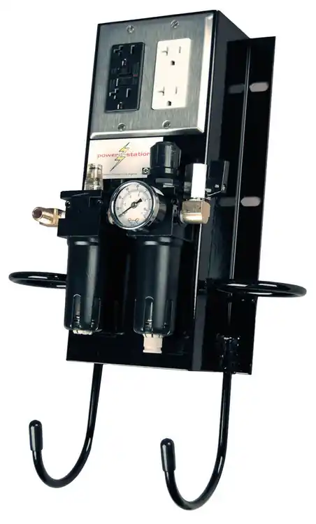 SVI Inc. BH-7070-K Compressed Air Line and Electrical Power Outlet Station - Black Casing