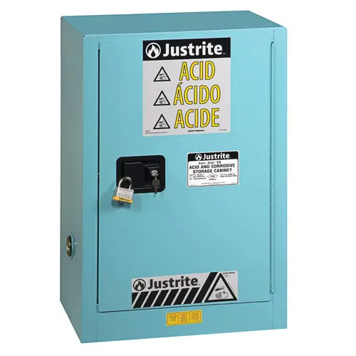 Justrite Sure-Grip Ex 12 Gallon Compac Cabinet for Corrosives - Self-Close