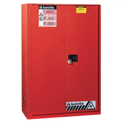 Justrite Sure-Grip Bi-Fold Door Ex 60 Gallon Safety Cabinet for Paints & Inks - Self-Close