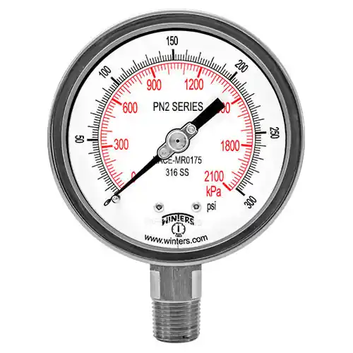 Winters 4 in. NACE Liquid Filled Gauges for Sour Gas