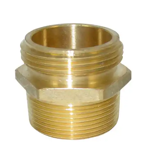 2 1/2 in. NH x 2 1/2 in. NPT Brass Double Male Hex Adapters