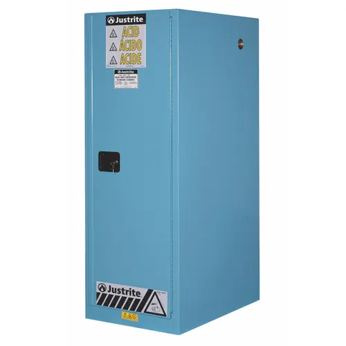 Justrite Sure-Grip Ex 54 Gallon Slimline Cabinet for Corrosives - Manual Close