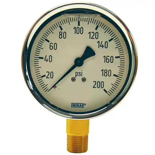 Dixon 2 1/2 in. Face Lower Mount Brass Liquid Filled Gauges