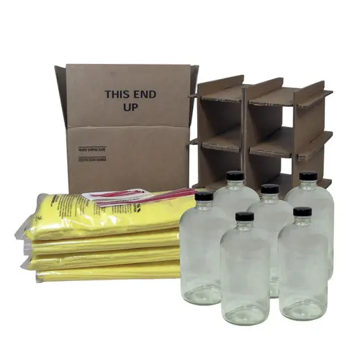 HAZMATPAC Six 32 oz. Bottles w/ PVC Coating Packaging System