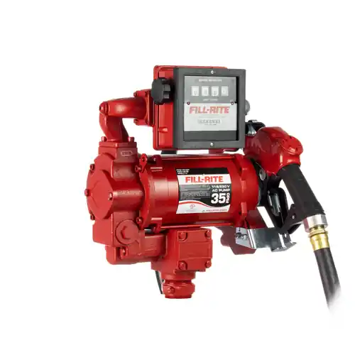 Fill-Rite FR311VB 115/230V AC High Flow Fuel Transfer Pump w/ Auto Nozzle & Meter - 35 GPM