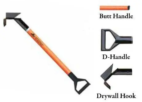 Leatherhead Tools 4 ft. Dog-Bone Drywall Hook w/D-Handle - Orange