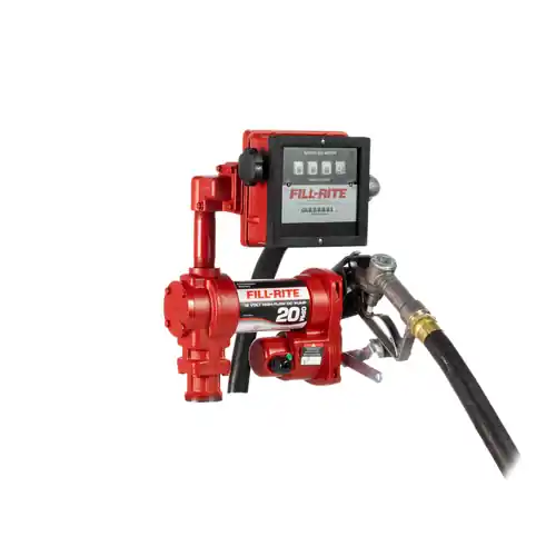 Fill-Rite FR4211H 12V DC Transfer Pump w/ Meter, Hose, & Manual Nozzle - 20 GPM