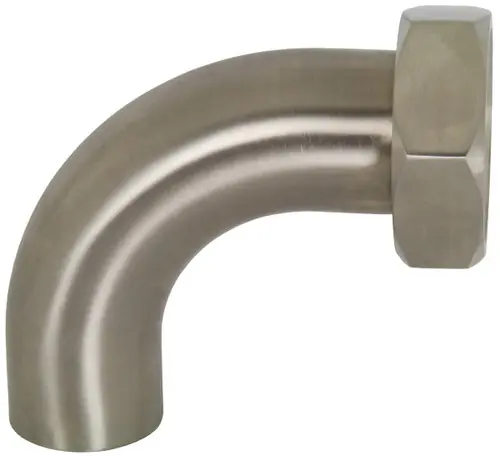 Dixon Sanitary B2FP Polished 90° Plain Bevel Seat with Hex Nut x Weld Elbows