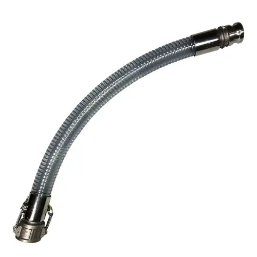 Kuriyama Polywire K7130 Heavy Wall PVC Vacuum/Transfer Hose Stainless C x E Ends