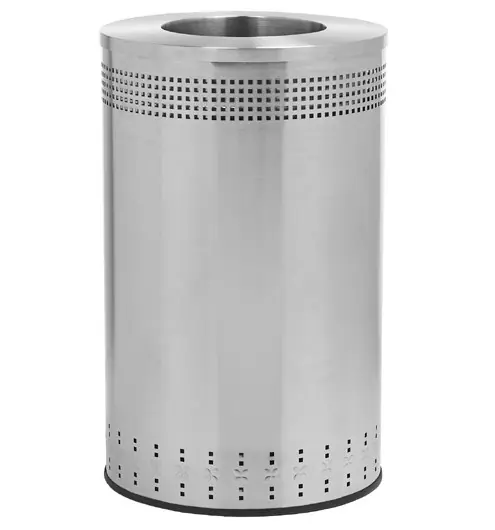 Commercial Zone Precision Series 45 Gallon Stainless Steel Open Top Trash Receptacles