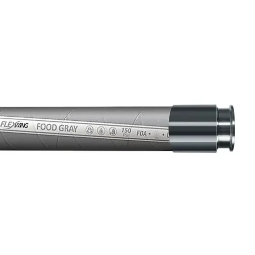 Continental ContiTech Flexwing Food Gray 3 in. Transfer Hose w/ Tri-Clamp Ends