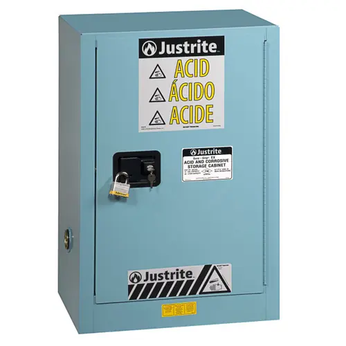 Justrite Sure-Grip Ex 15 Gallon Compac Cabinet for Corrosives - Manual Close