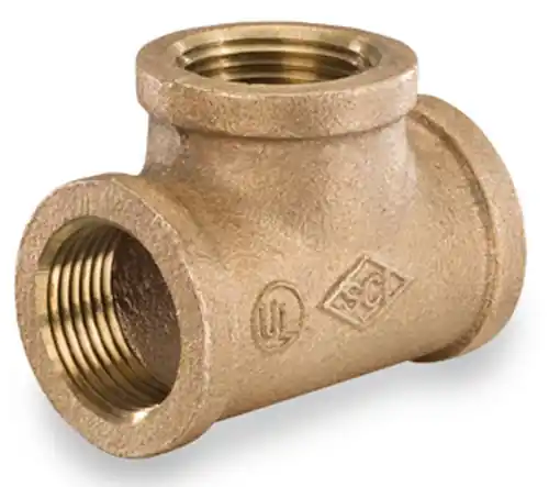 Smith Cooper 125# Bronze Lead-Free 2 in. Tee Fitting - Threaded - Fig. 36T 1L