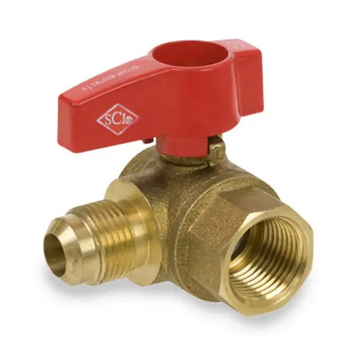 Smith Cooper Series 235 Forged Brass Two Piece Angled FIP X Flare Gas Valve