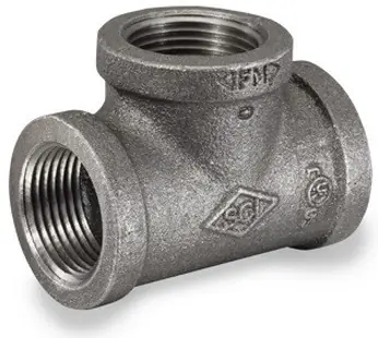 Smith Cooper 150# Black Malleable Iron 2 in. Tee Pipe Fittings - Threaded - Fig. 3105