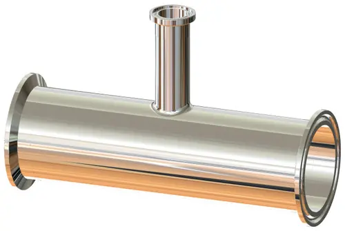 BioPharm 1 1/2 in. x 1 in. Clamp Reducing Tees w/ PM-SF4-Ra15 Finish