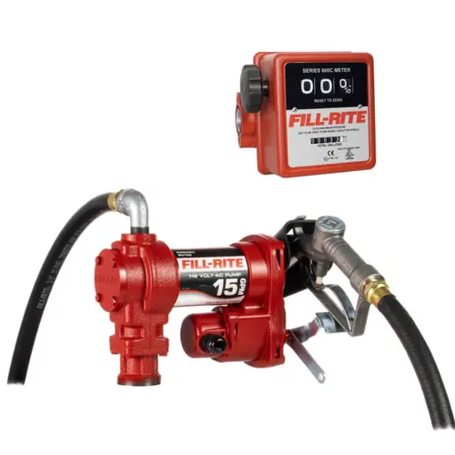 Fill-Rite FR610H 115V AC Transfer Pump w/ Meter and Manual Nozzle - 15 GPM