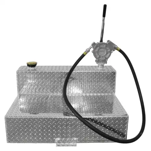 47 Gallon Aluminum L-shape Fuel Transfer Tank w/ GPI 50 Gallons Per 100 Strokes Pump