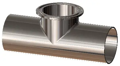 Dixon High Purity BioPharm Weld x Clamp Short Outlet Tees - 3 in. - SF1-Ra20