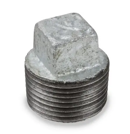 Smith Cooper 150# Galvanized Iron 4 in. Square Head Plug - Fig. 3110