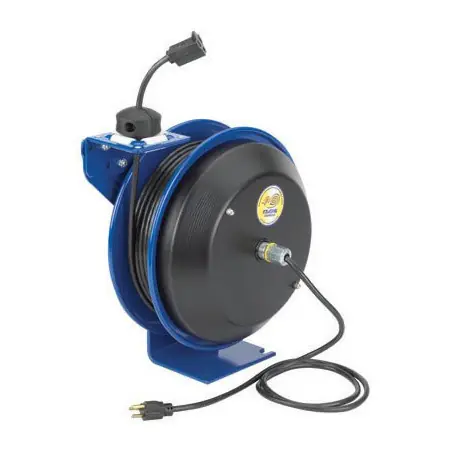 Coxreels EZ-PC Series Power Cord Reel w/ Single Receptacle - 100 ft. - 16 AWG