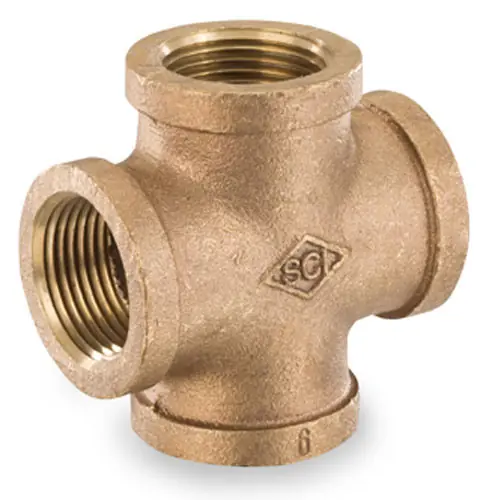 Smith Cooper 125# Bronze Lead-Free 3/8 in. Cross Fitting - Threaded - Fig. 36X 1L