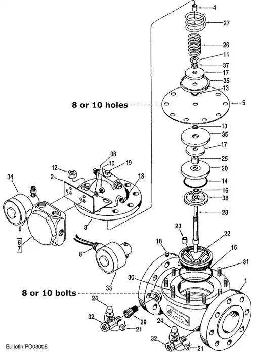 Smith 4" 210 Control Valve Replacement Parts - 5 - Diaphragm: 10 Bolt Low Swell Nitrile Rubber - 1