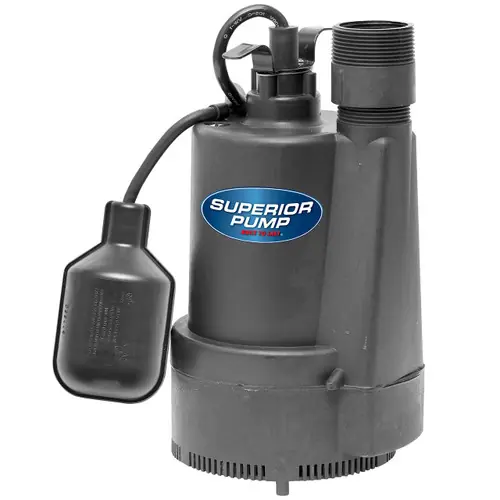 Decko 92330 1/3 HP Thermoplastic Sump Pump w/ Tethered Float Switch - 40 GPM