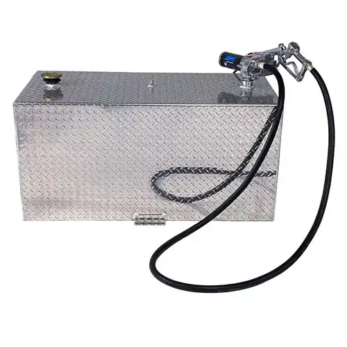 110 Gallon Aluminum Rectangle Fuel Transfer Tank w/ GPI 15 GPM Pump (12V DC)
