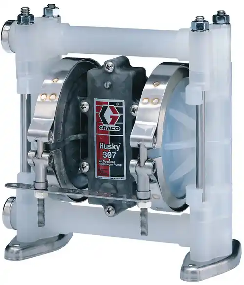 Graco Husky 307 3/8 in. NPT Polypropylene Air Diaphragm Pump w/ PTFE Diaphragms & Balls, Polypropylene Seats