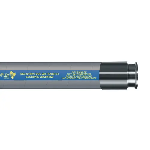 Novaflex 6403 FDA UHMW Tube EPDM 200 PSI Food Suction & Discharge Hose w/ Tri-Clamp Ends