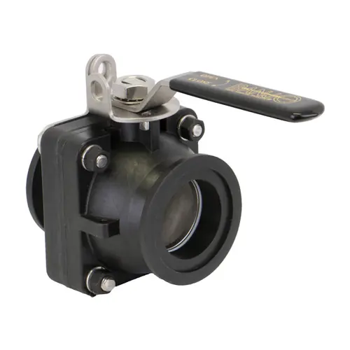Banjo 2 in. Manifold Stubby Valve - Full Port Flange x Flange w/ Stainless Steel Ball, Stem & Handle