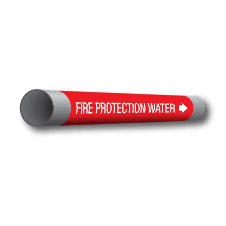 Marking Services Coiled Plastic Pipe Markers Legend-"Fire Protection Water"