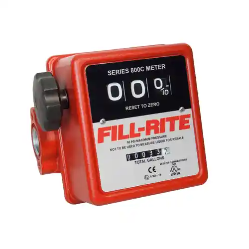 Fill-Rite 807CN 1 in. NPT Mechanical Nickel Plated Flow Meter (Gallons)