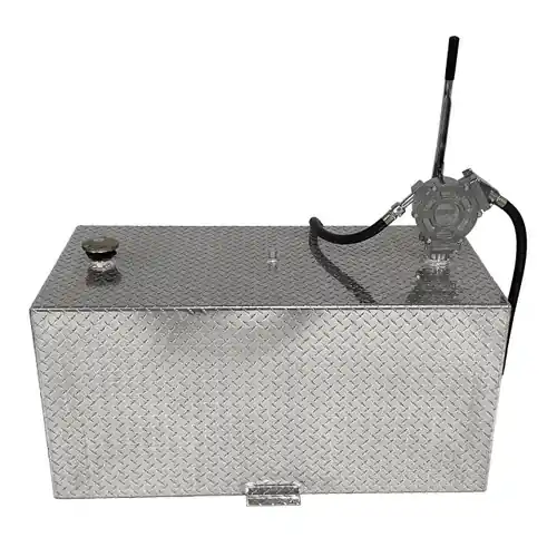 110 Gallon Aluminum Rectangle Fuel Transfer Tank w/ GPI 50 Gallons Per 100 Strokes Pump