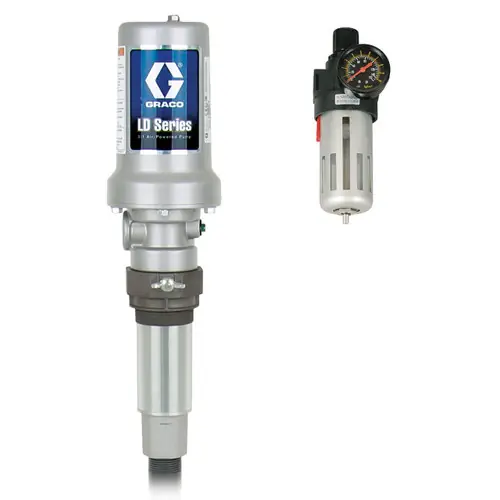 Graco LD Series 3:1 Air Powered Piston Oil Pump - 7.8 GPM w/ Cut to Length Down Tube and Bung Adapter & FREE Filter Regulator