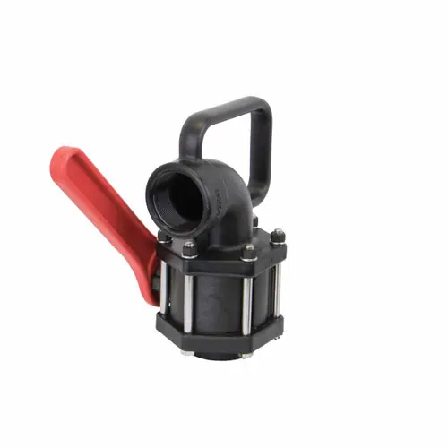 Banjo 2 in. Poly Nozzle Full Port Valve w/ 90° Elbow & 8 in. Spout
